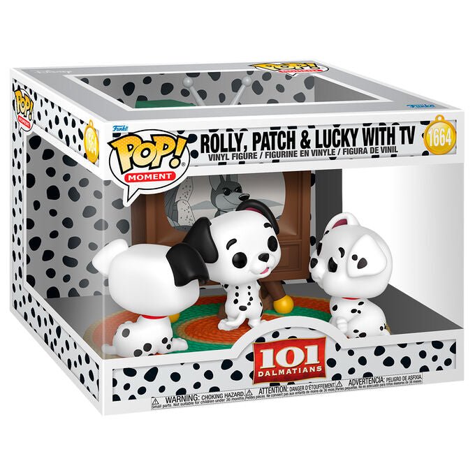 Imagen 2 - Figura Pop Moment Disney 101 Dalmatas Rolly Patch & Lucky With Tv