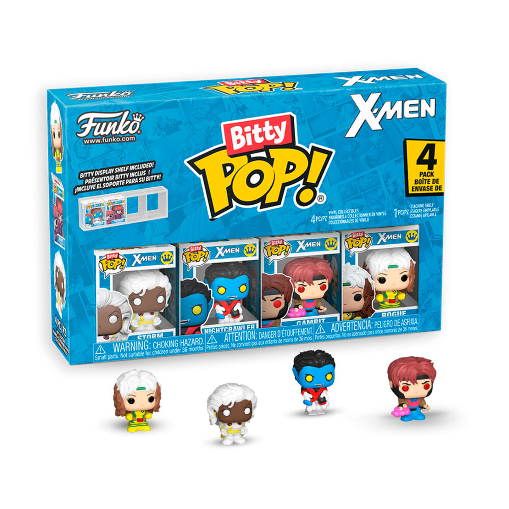 Imagen 1 - Blister 4 Figuras Bitty Pop Marvel X-men Gambit
