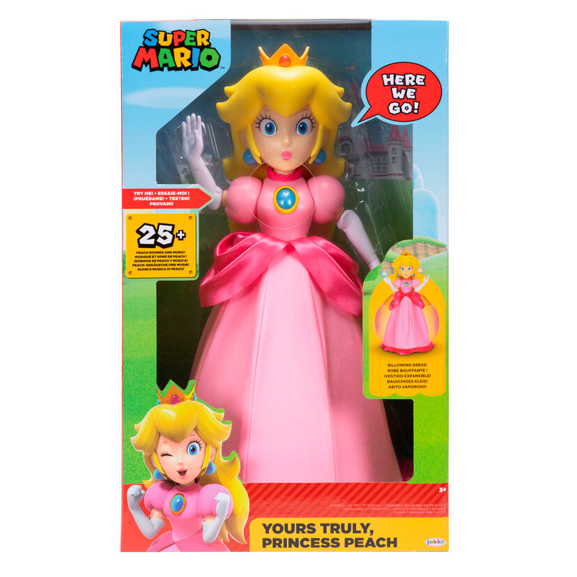 Imagen 1 - Figura Peach Super Mario Bros 36Cm Ingles