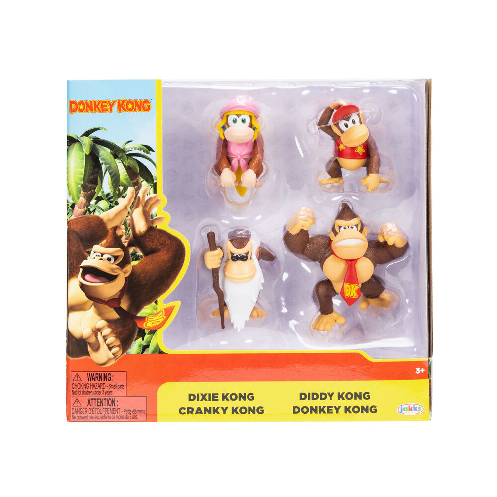 Imagen 1 - Blister 4 Figuras Donkey Kong 6Cm
