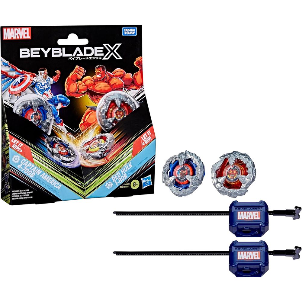 Imagen 1 - Juego Kit Inicial Capitan America 4-70Gb & Red Hulk 1-80R Beyblade X