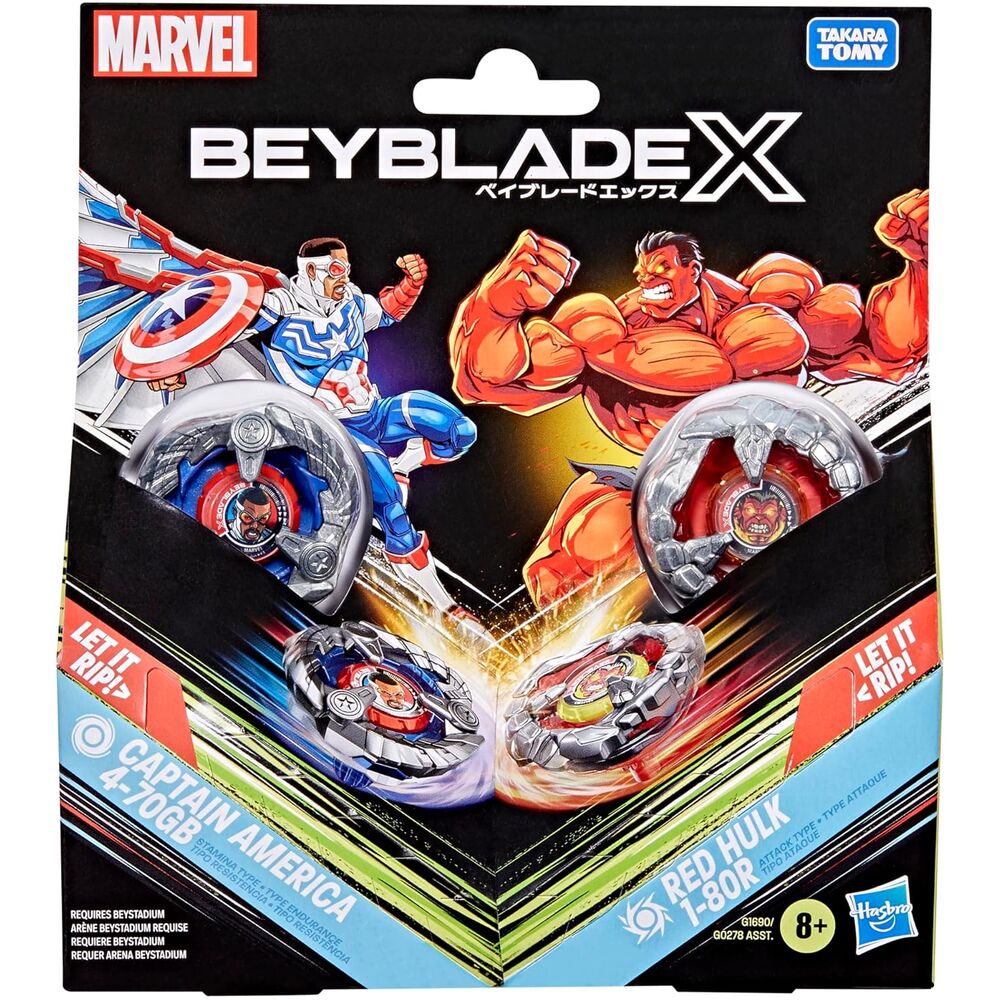 Imagen 3 - Juego Kit Inicial Capitan America 4-70Gb & Red Hulk 1-80R Beyblade X