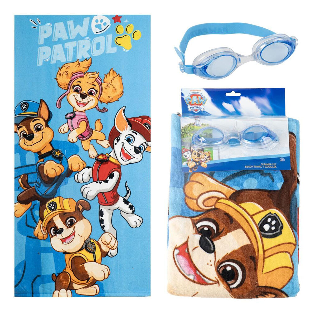 Imagen 1 - Set Toalla + Gafas Natacion Patrulla Canina Paw Patrol
