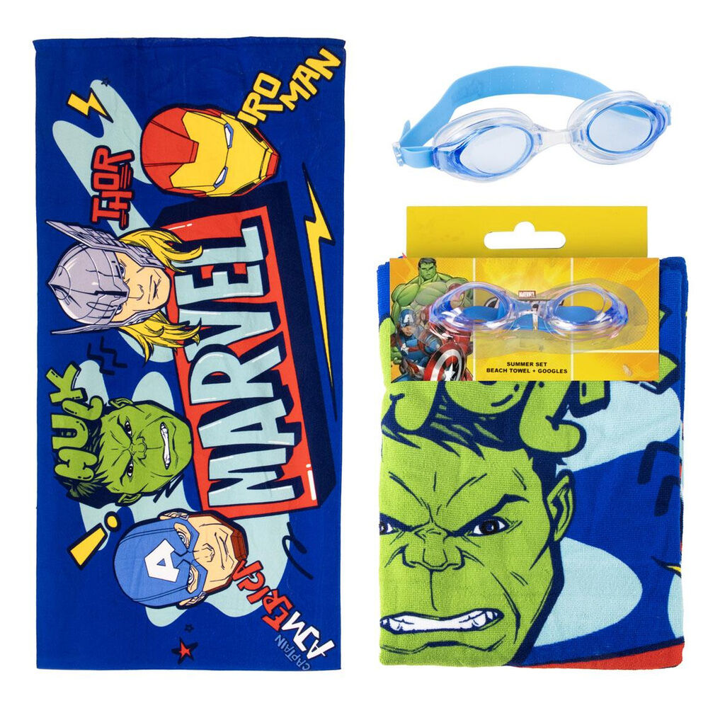 Imagen 1 - Set Toalla + Gafas Natacion Vengadores Avengers Marvel