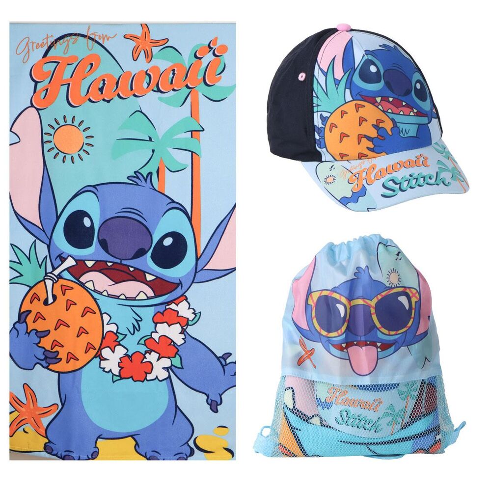 Imagen 4 - Set Toalla + Saco + Gorra Stitch Disney