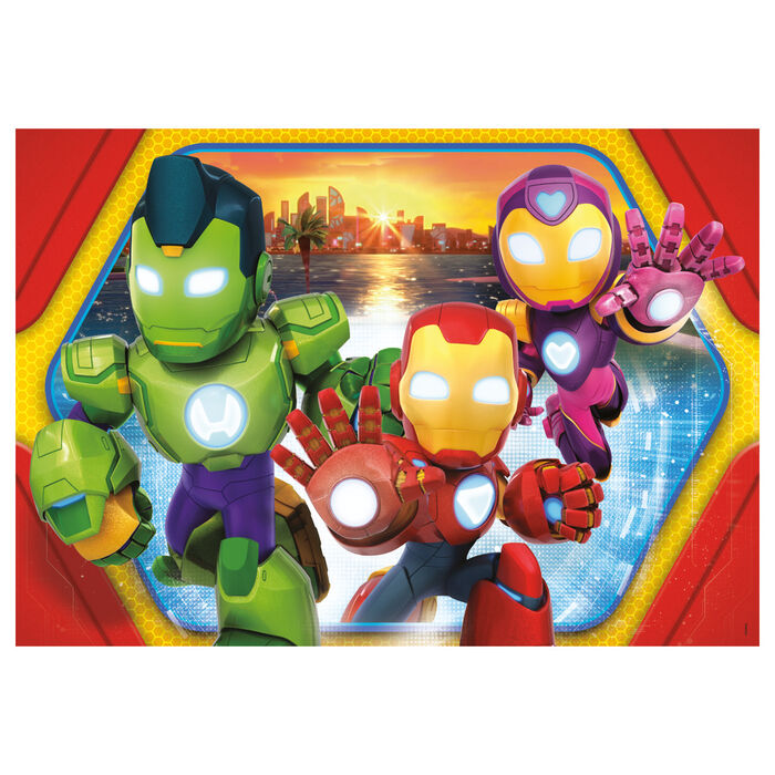 Imagen 2 - Puzzle Maxi Iron Man Y Su Superequipo Marvel 24Pzs
