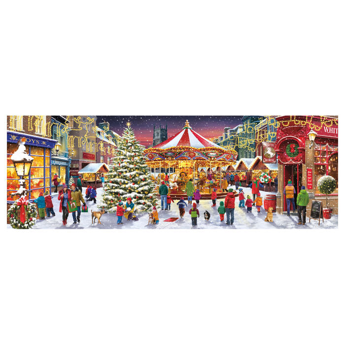 Imagen 2 - Puzzle Panorama Pueblo De Navidad 1000Pzs