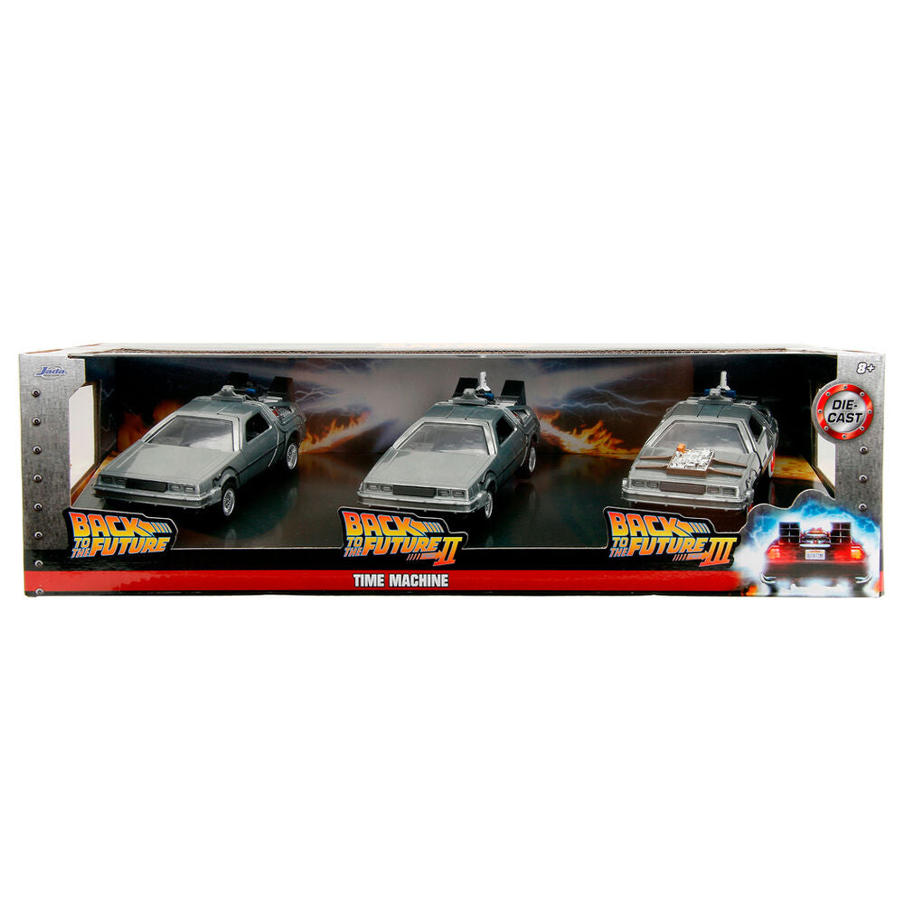 Imagen 1 - Blister 3 Dlorean Time Machine 40Th Anniversary Regreso Al Futuro