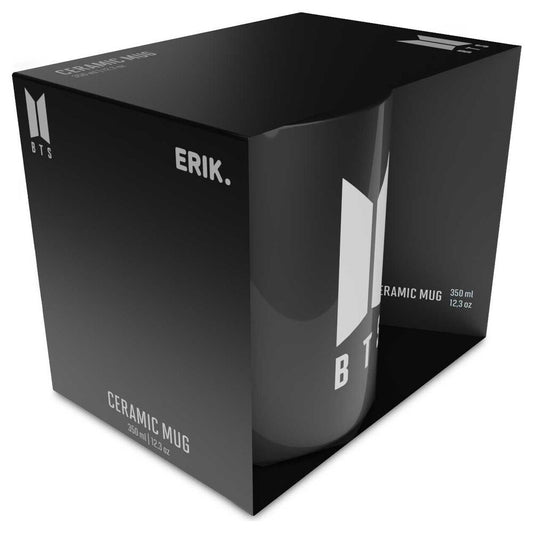 Taza de Cerámica Negra Logo de BTS - 350 ml