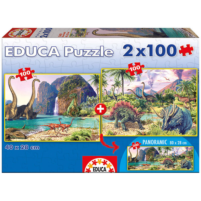 Imagen de Puzzle Dino World 2X100pzs parte de nuestra colección en Espadas y más, sitio oficial.
