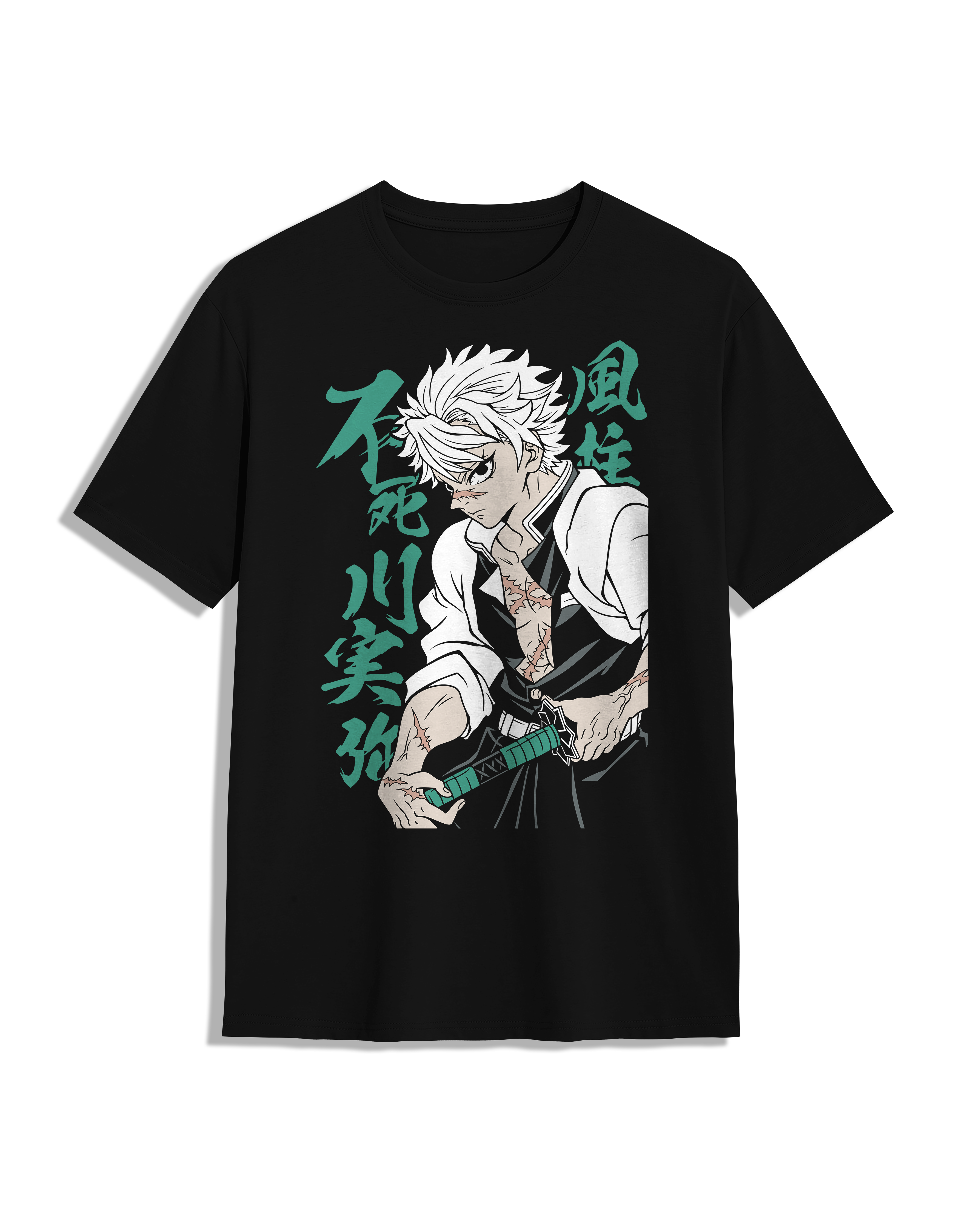 Pack Katana Bambú Sanemi Shimazugawa Kimetsu no Yaiba + Camiseta Sanemi + Katanero
