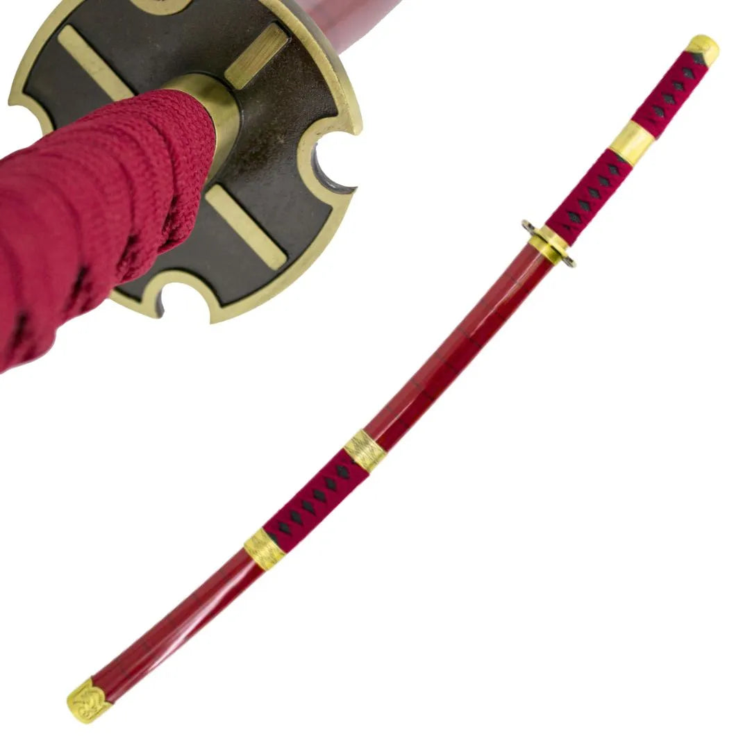 Imagen de Pack 3 Katanas de Zoro en acero + Obsequio expositor de madera parte de nuestra colección en Espadas y más, sitio oficial.