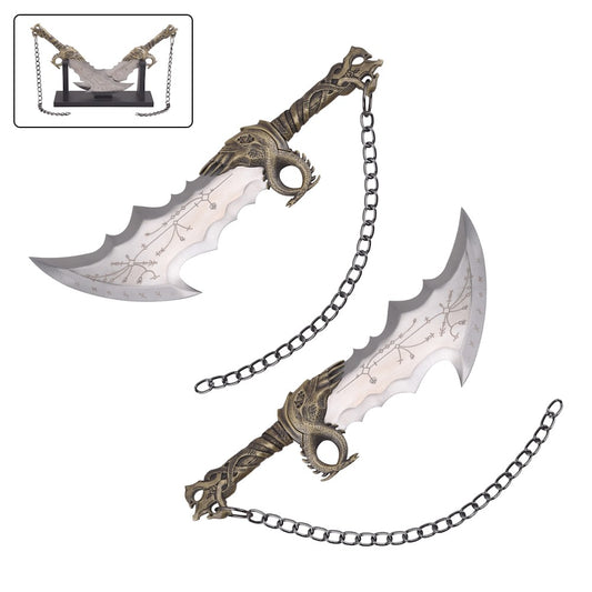 Dagas Decorativas de Acero Cuchillas del Caos de Kratos de God of War