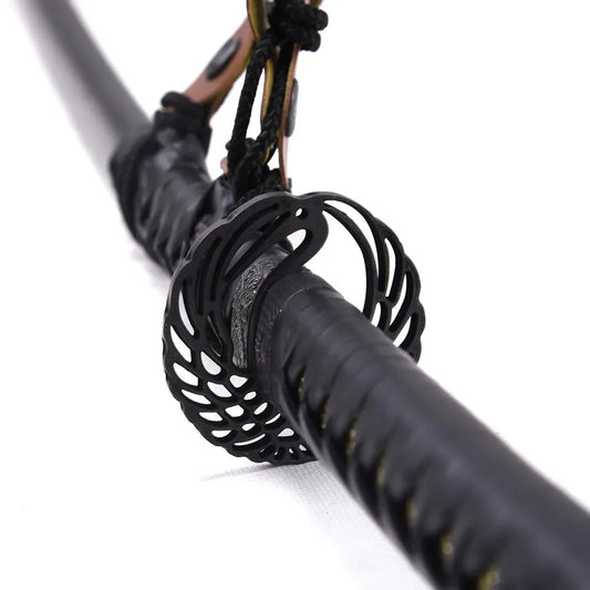 Decorative Japanese Katana with Steel Blade and Wooden Scabbard