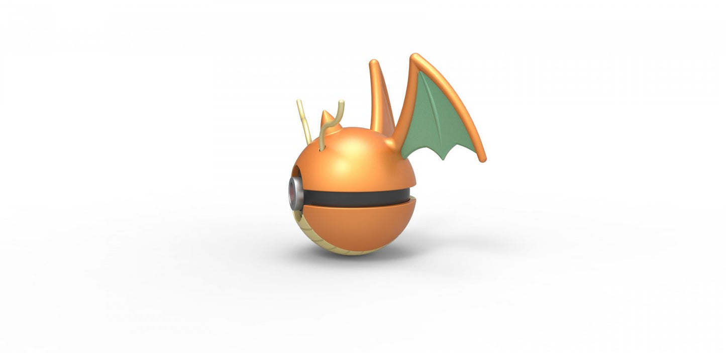 Imagen de Pokeball Artesanal Dragonite parte de nuestra colección en Espadas y más, sitio oficial. Esta imagen describe pokeball