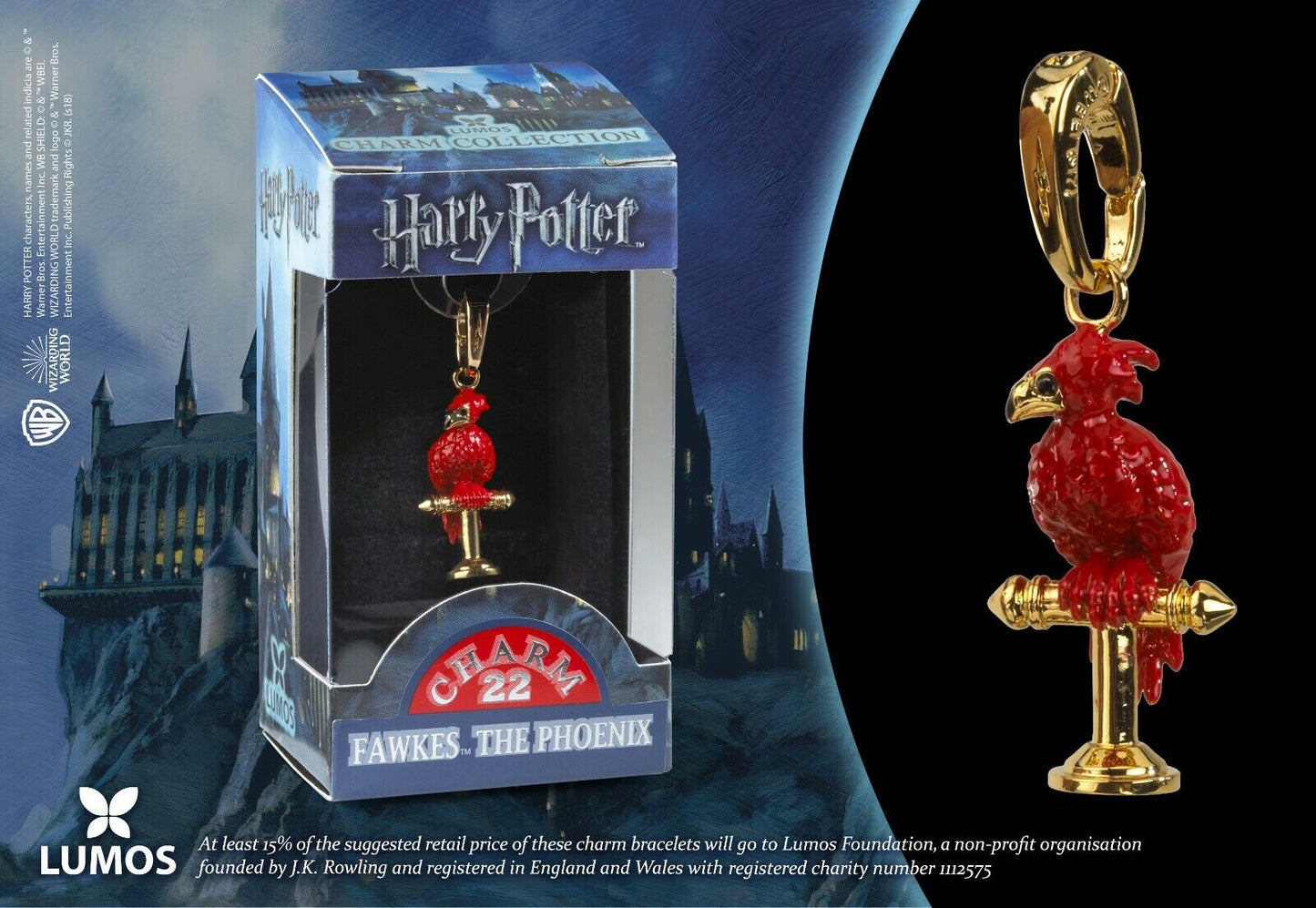 Flawkes Fenix Harry Potter charm pendant