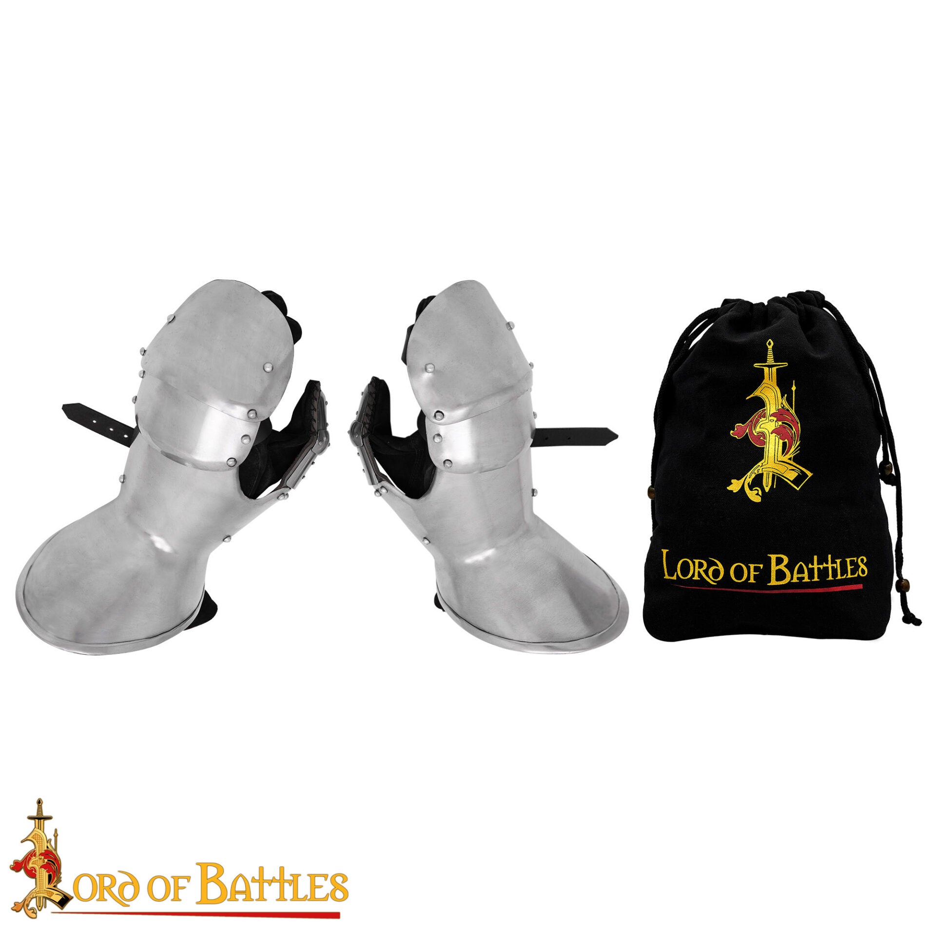 Guanteletes Medievales para Torneos de Milanesa, Armadura de Manopla de Caballero de Calibre 16 con Forro de Ante para Combate y Larp - Imagen 4