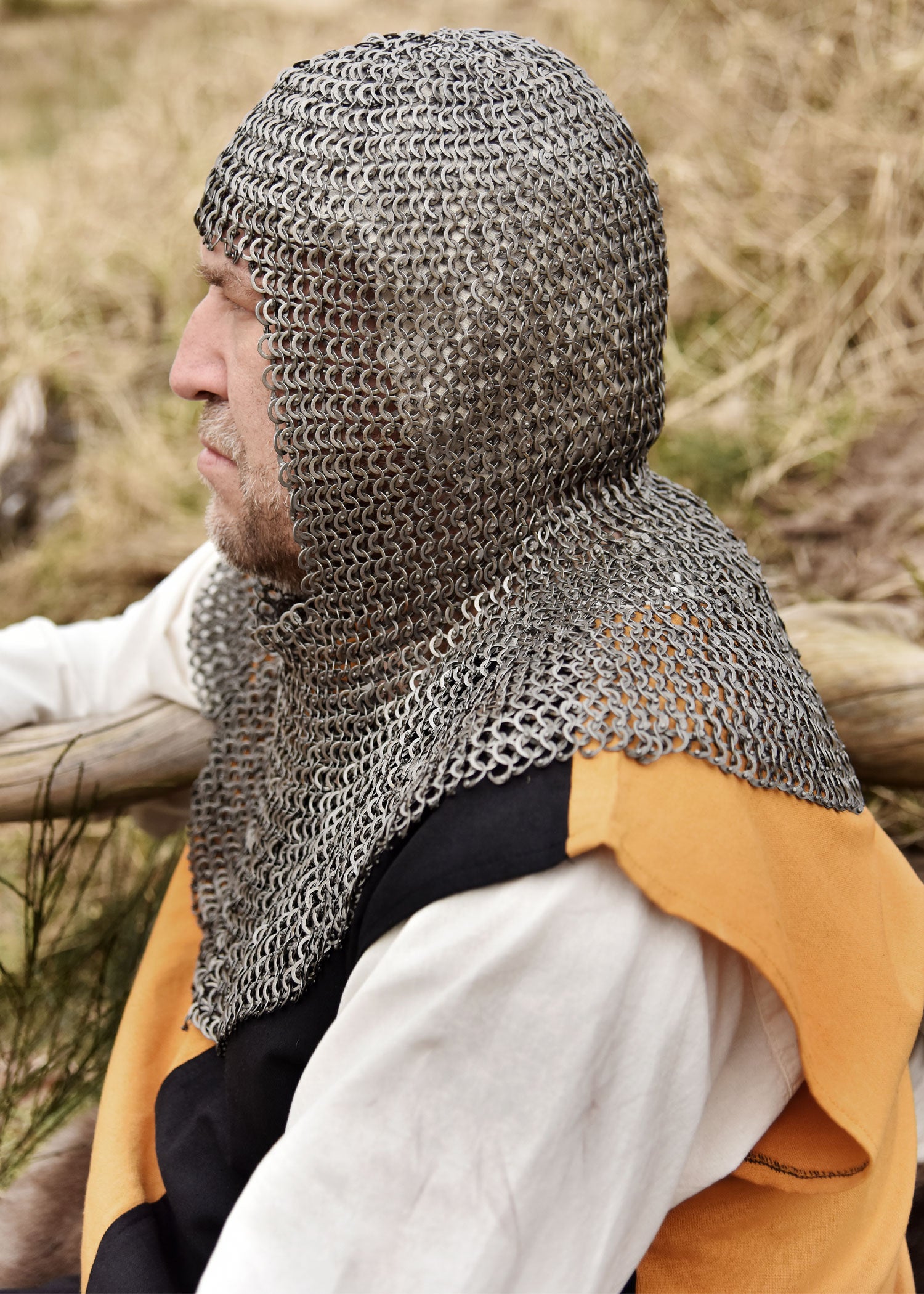 Almofar, cofia o capucha de cota de malla remachada anillos planos ULF-FRM-CSQ