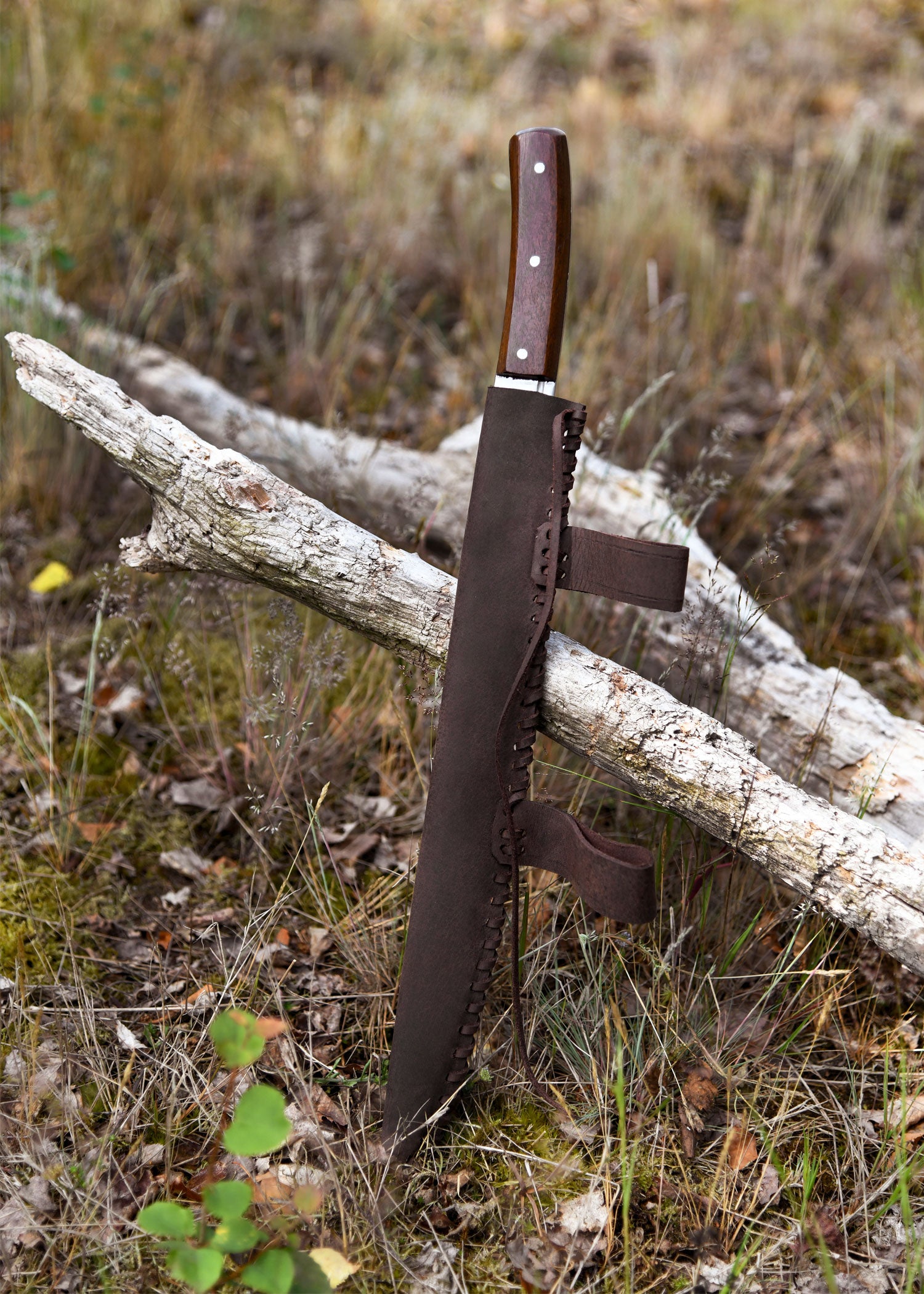 Faca Skramasax com bainha de couro ULF-KD-04