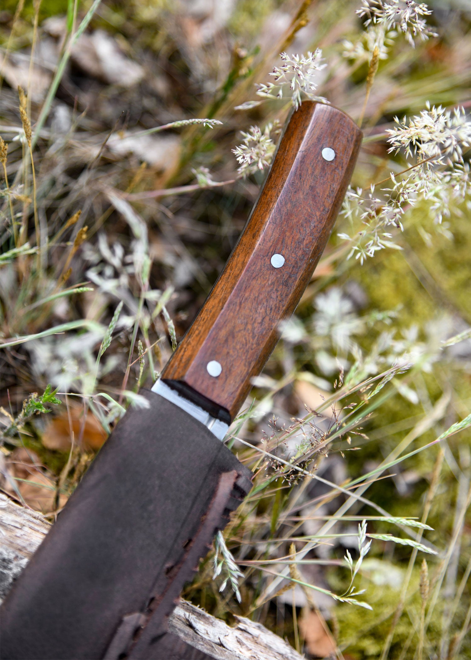 Faca Skramasax com bainha de couro ULF-KD-04