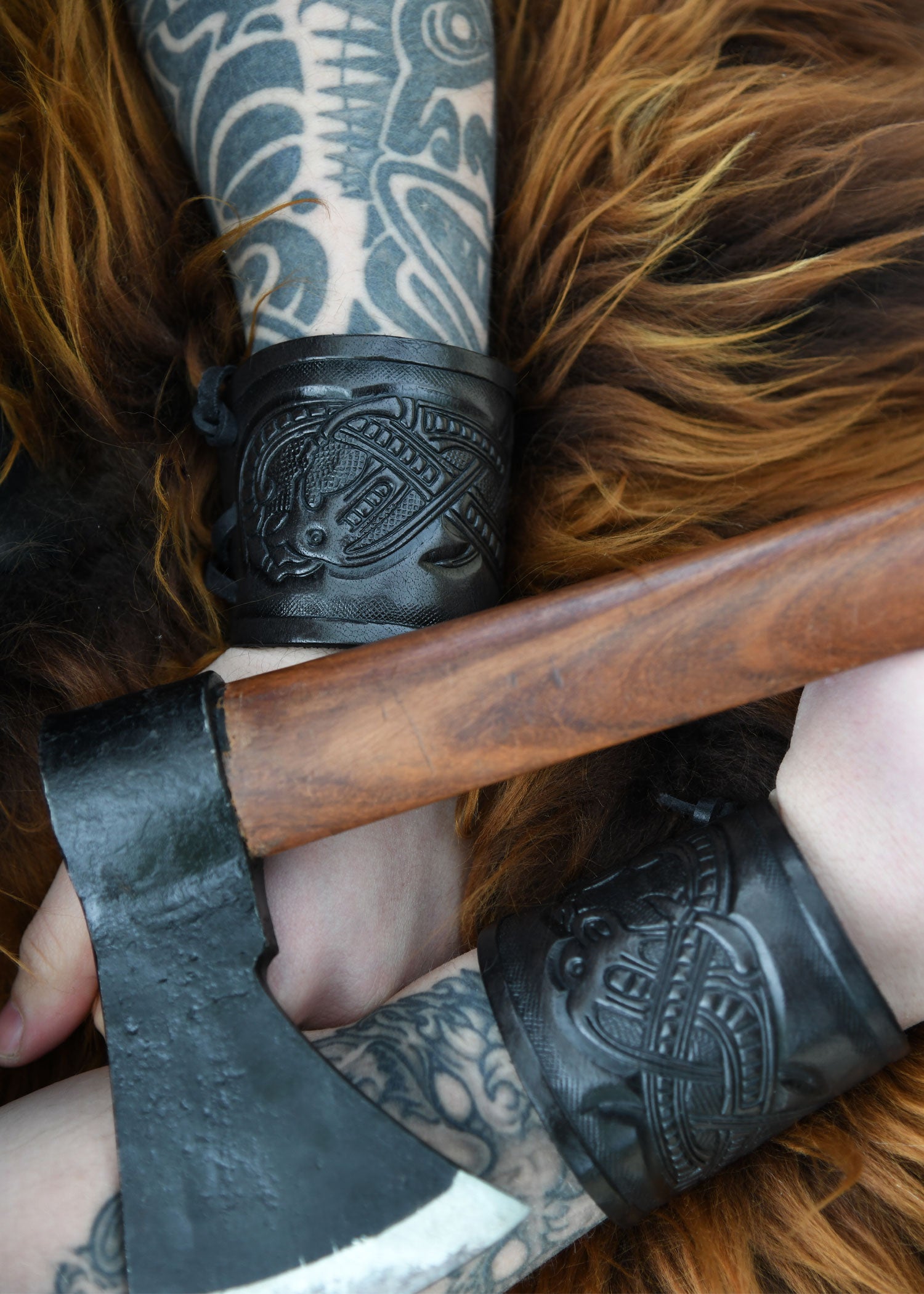 Brazalete de cuero dragón estilo Jelling ULF-LP-20-BL