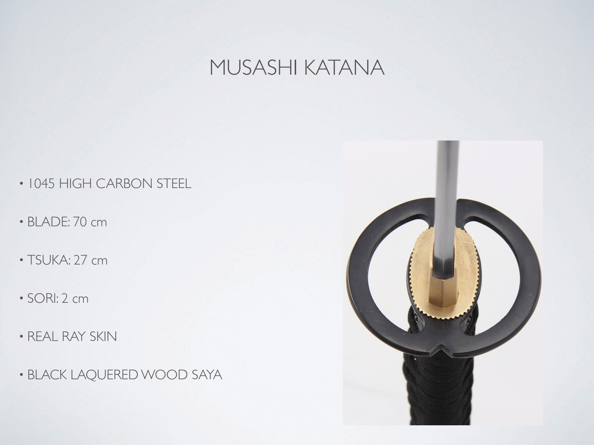 Katana YariNoHanzo Practical Mushashi Katana Kuroi