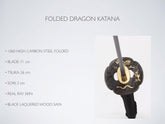 Katana YariNoHanzo Acero plegado Dragon