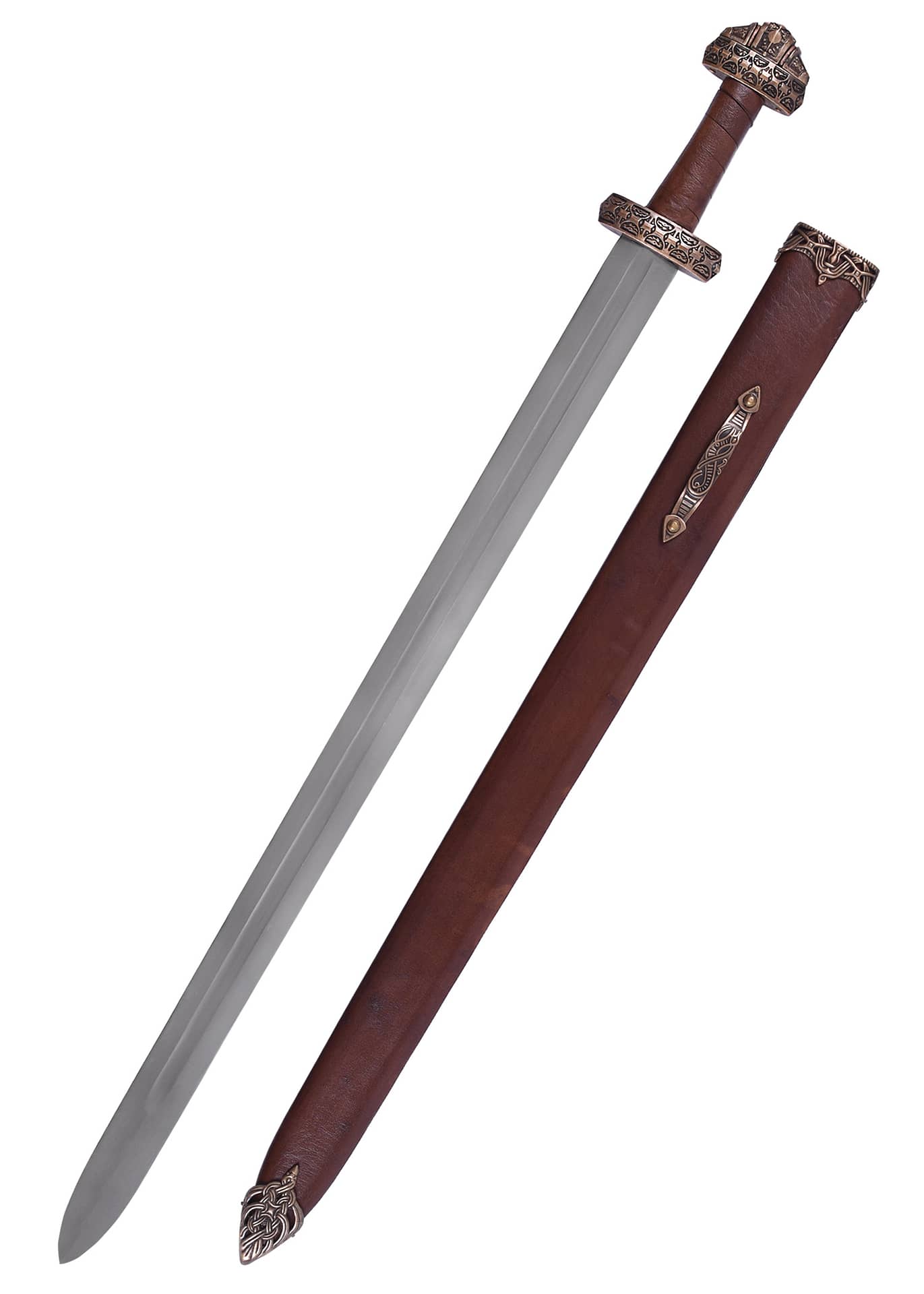 Espada vikinga (Isla de Eigg) con mango de cuero, hoja espadaendurecida 0116040802 - Espadas y Más