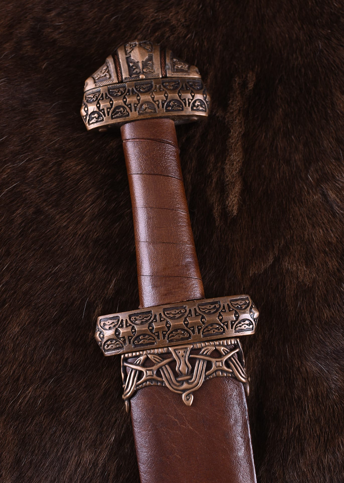 Espada vikinga (Isla de Eigg) con mango de cuero, hoja espadaendurecida 0116040802 - Espadas y Más