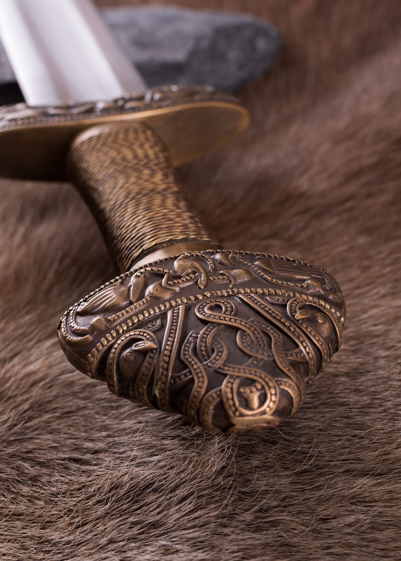 Espada vikinga hecha de Dybäck con vaina, hoja de acero al carbono endurecido 0116040901 - Espadas y Más