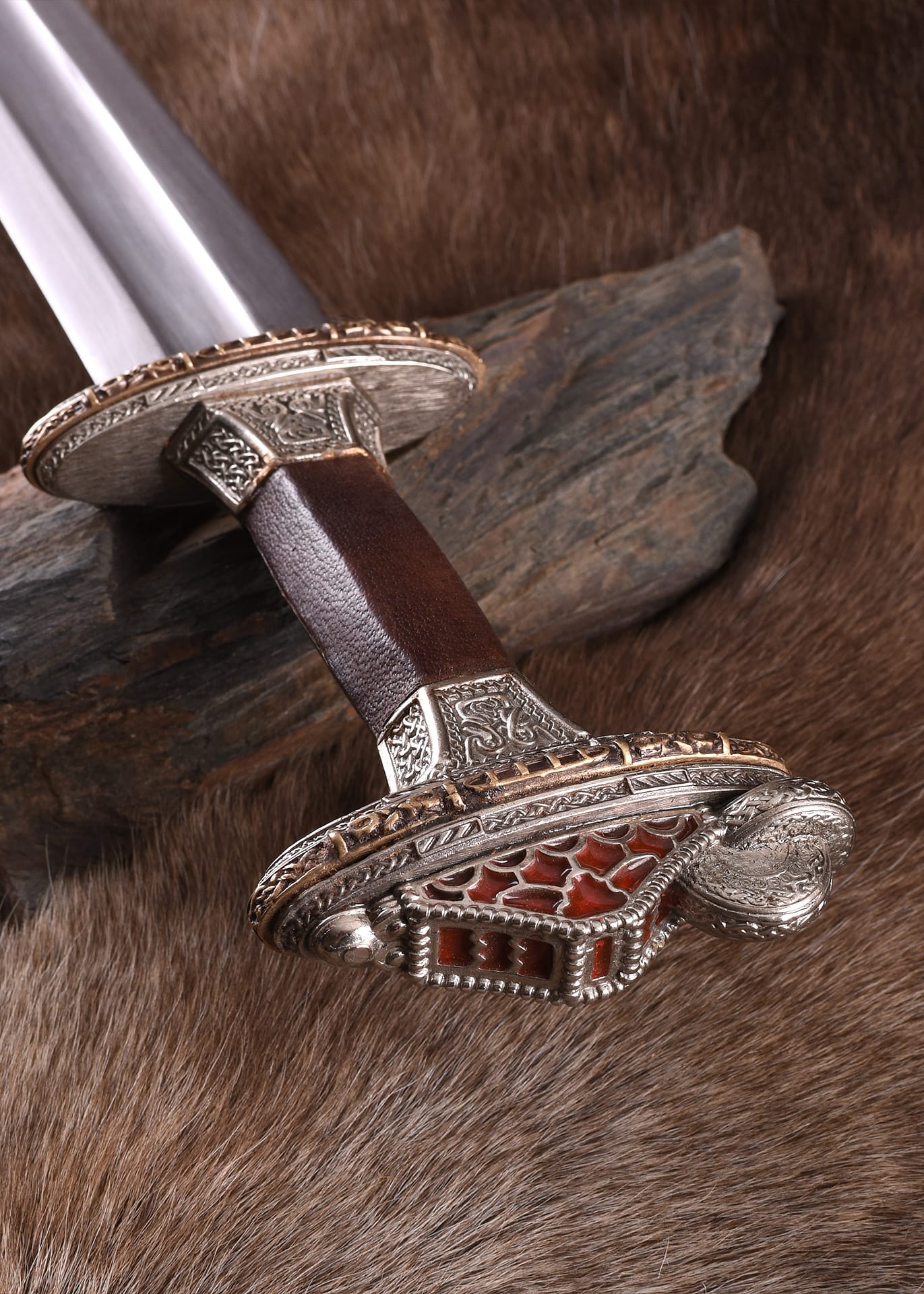 Espada Vendelzeit con vaina, empuñadura de latón, estañada 0116041100 - Espadas y Más