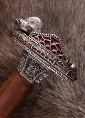 Espada acero damasco con vaina, empuñadura de latón, estañada 0116041101 - Espadas y Más
