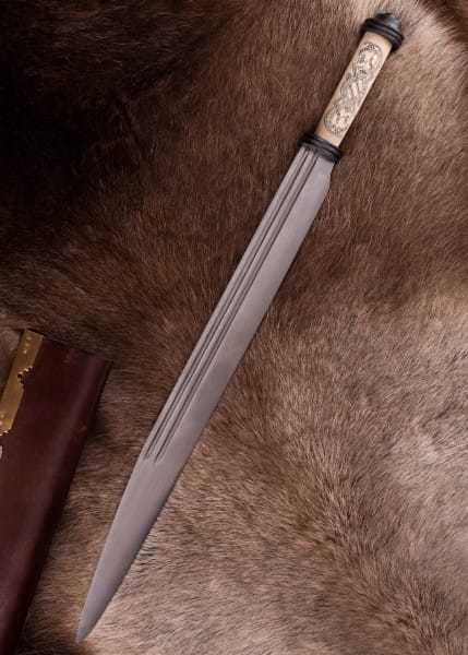 Saxo largo vikingo con mango de hueso en estilo Jellinge, siglo 10 - 0116202300 - Espadas y Más