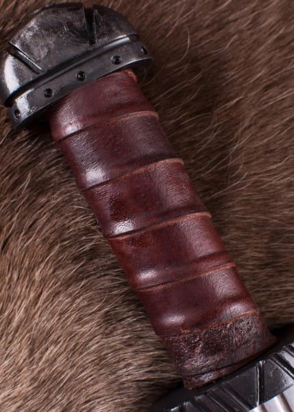 Cuchillo vikingo Saxo largo con mango de cuero 0116202500 - Espadas y Más