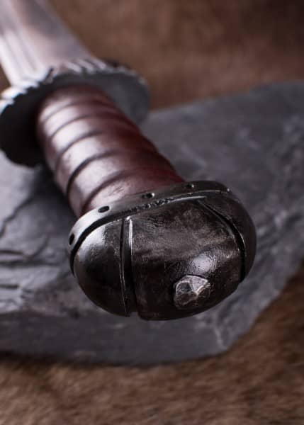 Cuchillo vikingo Saxo largo con mango de cuero 0116202500 - Espadas y Más