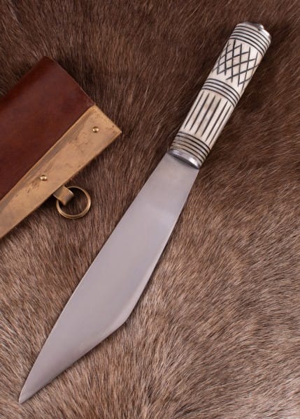 Imagen de Cuchillo saxo con mango de hueso, Skramasax 0216201900 parte de nuestra colección en Espadas y más, sitio oficial.