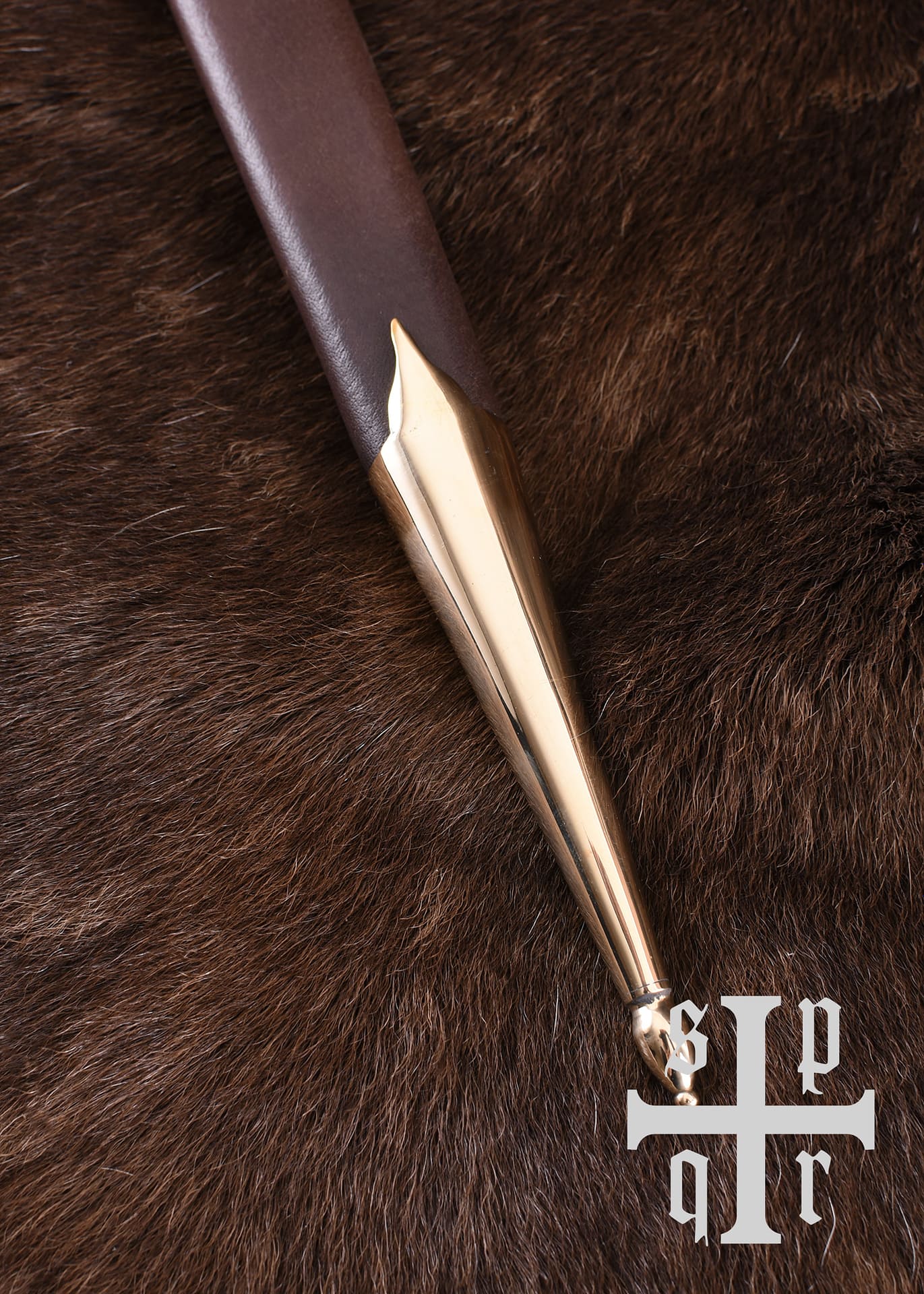 Imagen de Daga Bollock alemana con funda de cuero, siglo XV. 0264000254 parte de nuestra colección en Espadas y más, sitio oficial.