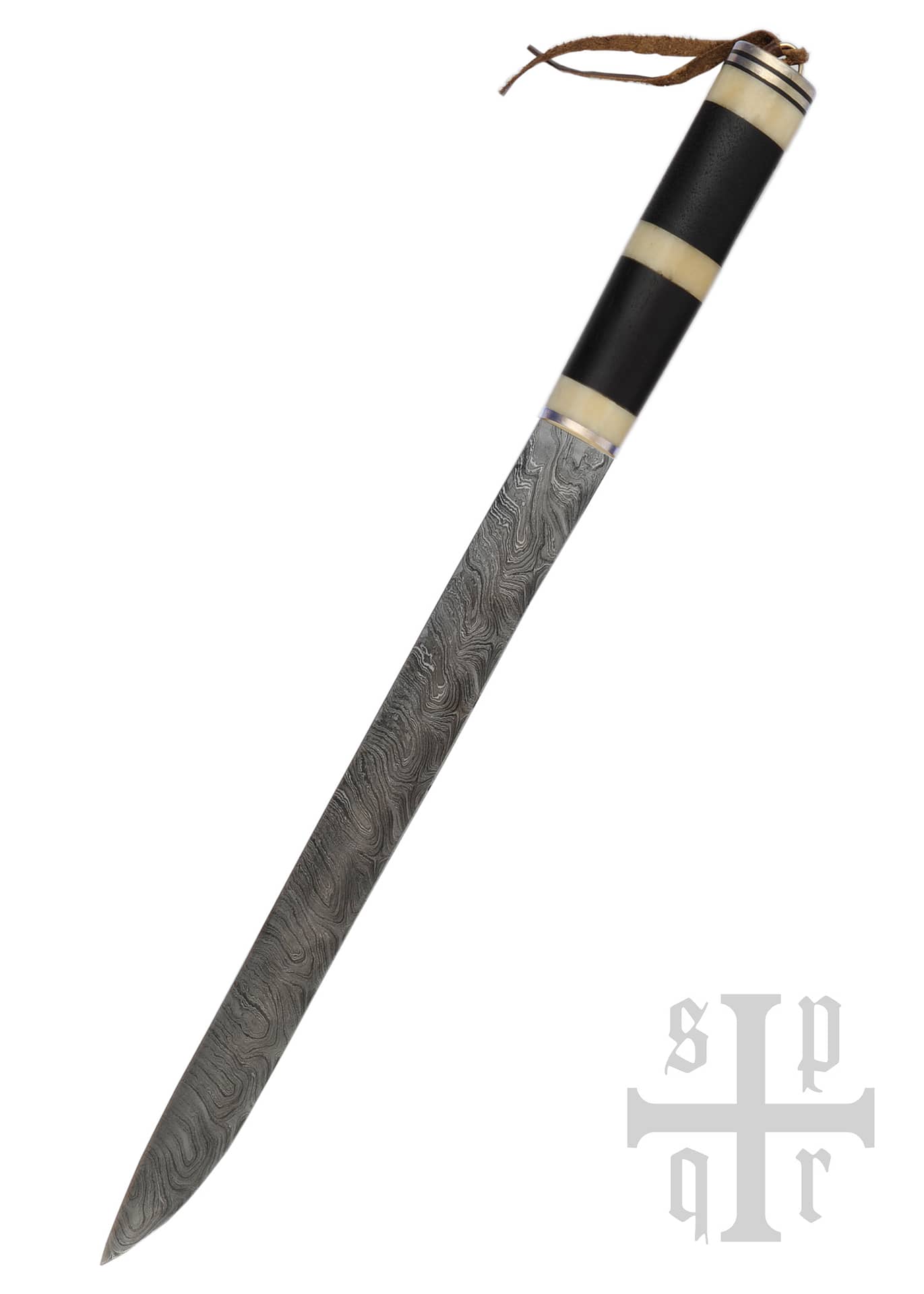 Cuchillo Vikingo Seax, Acero Damasco, Mango de Madera / Hueso 0364002660 - Espadas y Más