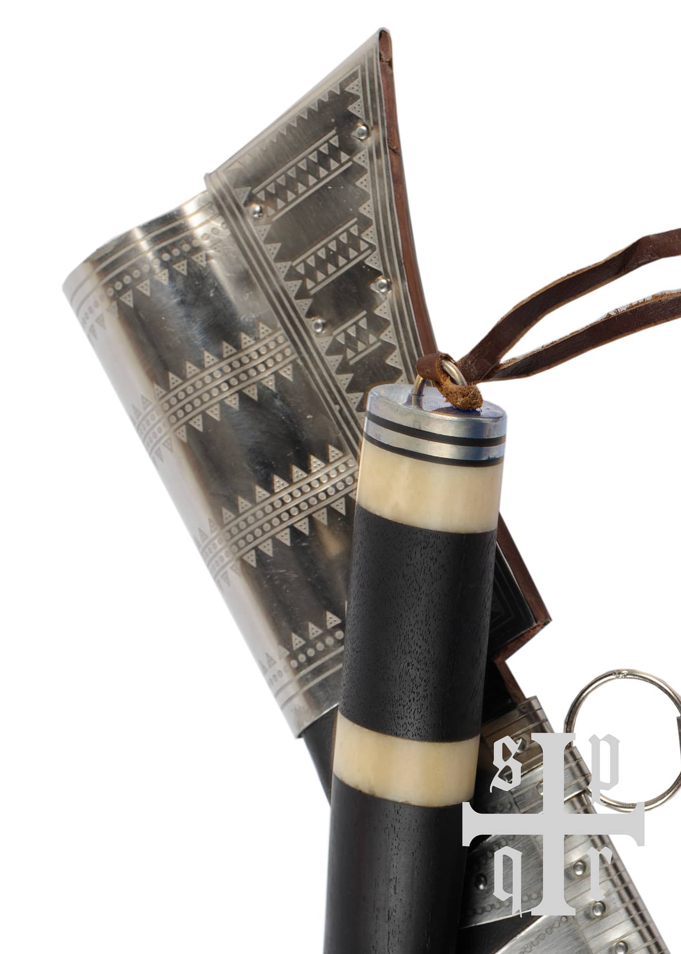 Cuchillo Vikingo Seax, Acero Damasco, Mango de Madera / Hueso 0364002660 - Espadas y Más