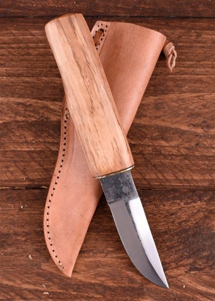 Cuchillo medieval con mango de madera y funda de cuero 0397000029 - Espadas y Más