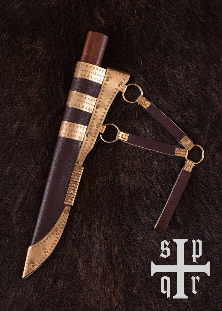 0564000226 Cuchillo vikingo con hoja de Damasco - Espadas y Más