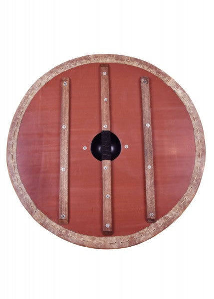 Imagen de Escudo vikingo 'Huginn & Muninn' con ribete de cuero crudo, 80 cm 1116448100 parte de nuestra colección en Espadas y más, sitio oficial.