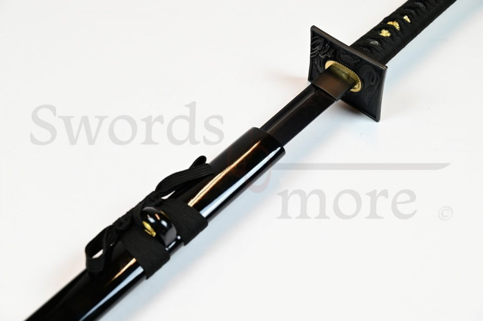 Imagen de Ninjato funcional afilado acero de damasco negro 11706 parte de nuestra colección en Espadas y más, sitio oficial.