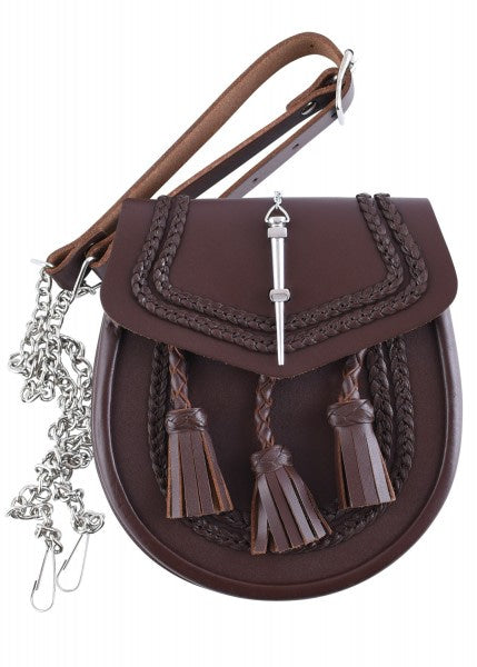 Bolso kilt hecho de cuero Sporra, Marrón o Negro 1212700700 - Espadas y Más