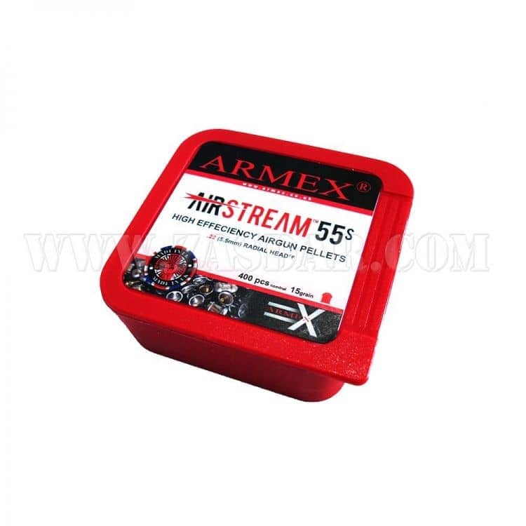 Imagen de 12136 Balines Armex Airstream 55s 15 gr - 5,5 mm parte de nuestra colección en Espadas y más, sitio oficial. Esta imagen describe Balines