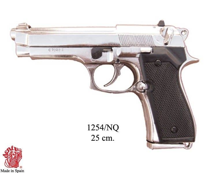 Imagen de Pistola Beretta, 92 F 9 mm, 1254NQ Réplica no funcional parte de nuestra colección en Espadas y más, sitio oficial.