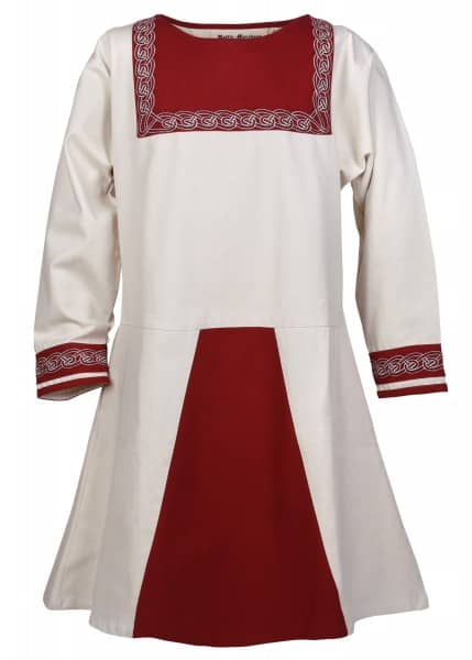 Imagen de Túnica vikinga Halvar con bordados Azul o Natural/Rojo 1280001650 parte de nuestra colección en Espadas y más, sitio oficial.