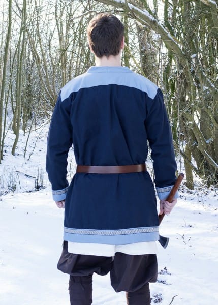 Abrigo vikingo con trenza Bjorn, azul oscuro 1280003950 - Espadas y Más