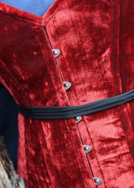 Corsé de terciopelo, Corsé Overbust, rojo 1280008040 - Espadas y Más
