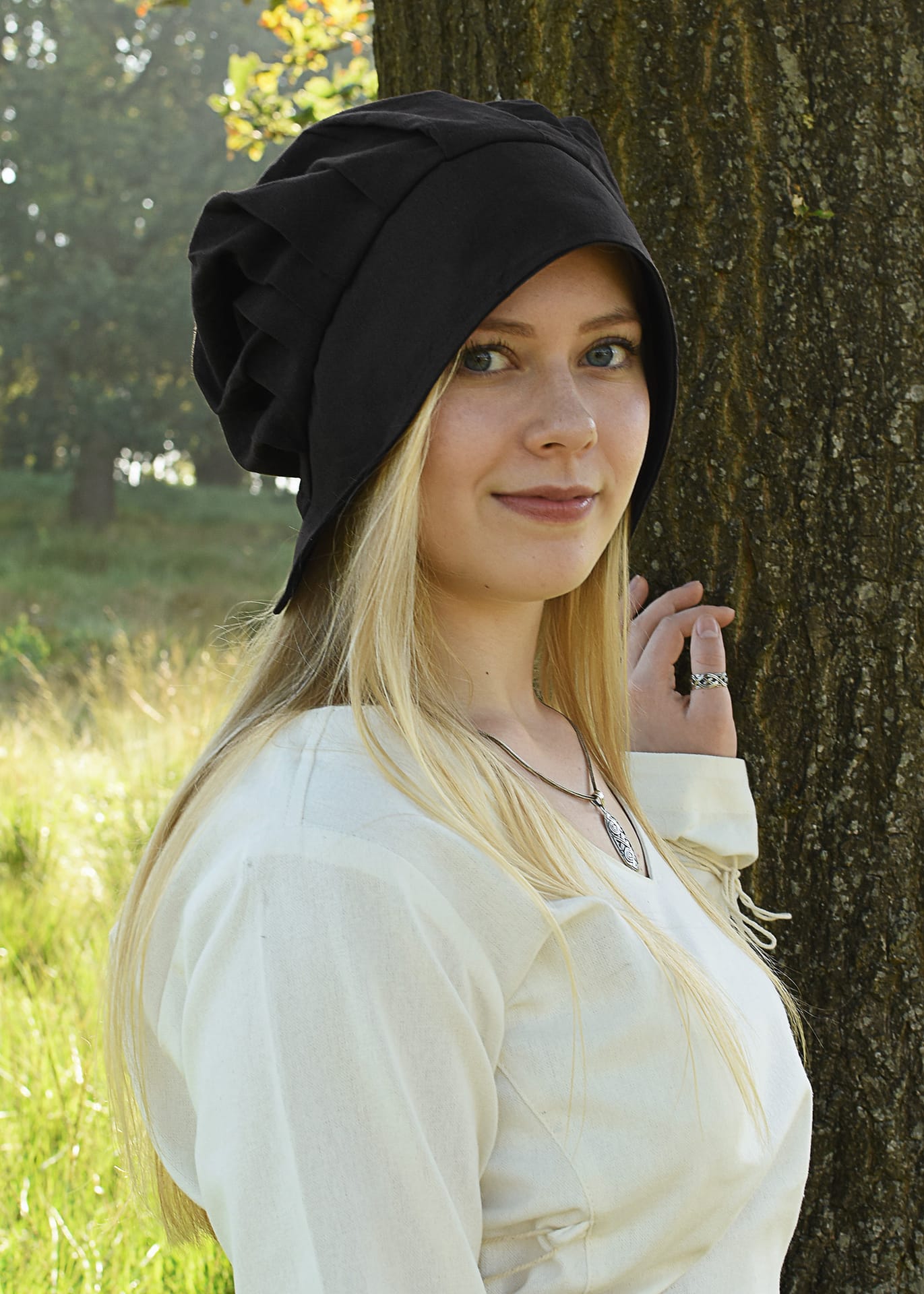 Coif medieval con pliegues, varios colores 1280021500 - Espadas y Más